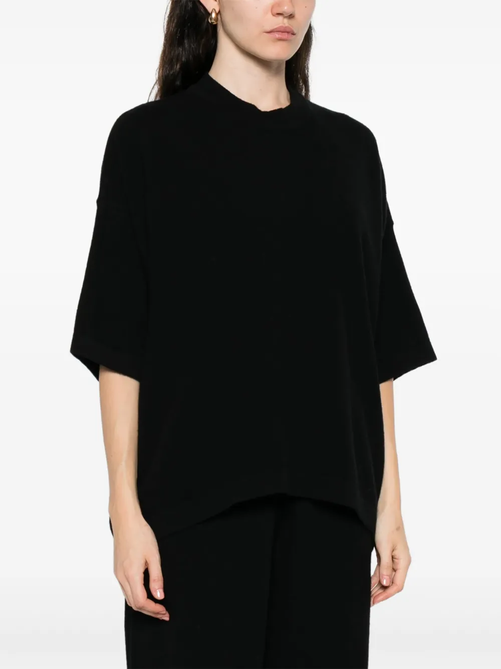Mr Mittens Short-sleeve Merino Top In Black