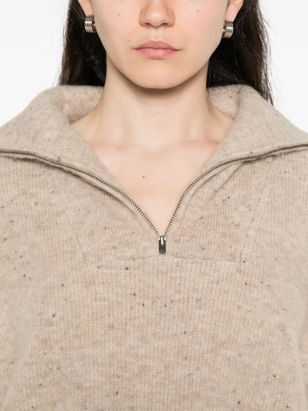 Mr Mittens Half-zip Sweater In Neutral