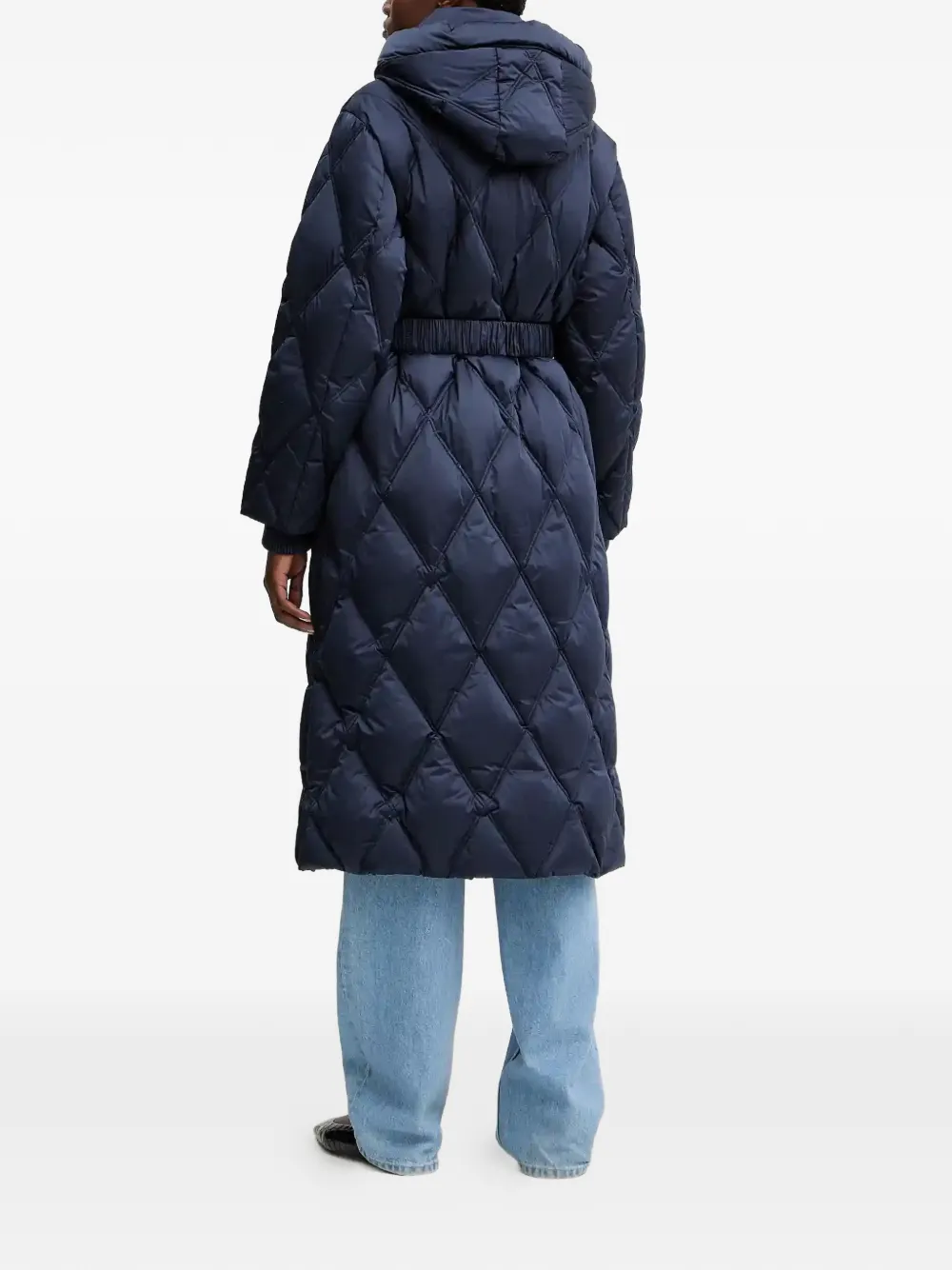  Luisa Spagnoli Cappotto Trapuntato Soiano Con Cappuccio - Blu 