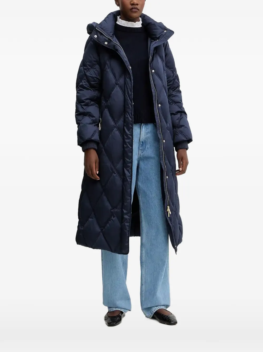 LUISA SPAGNOLI Soiano diamond-quilted hooded coat - Blau
