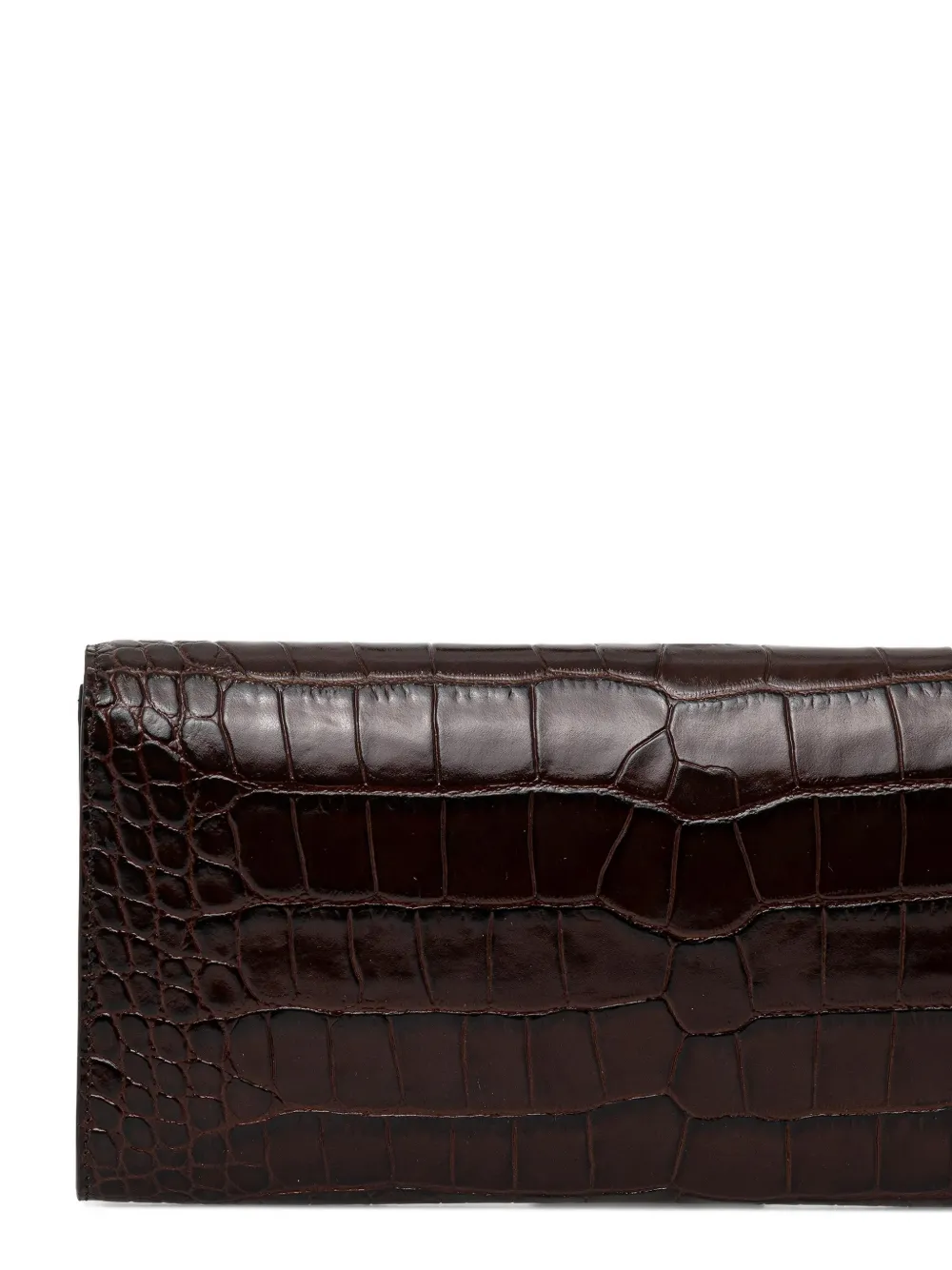  Luisa Spagnoli Croc-embossed Clutch Bag - Brown 