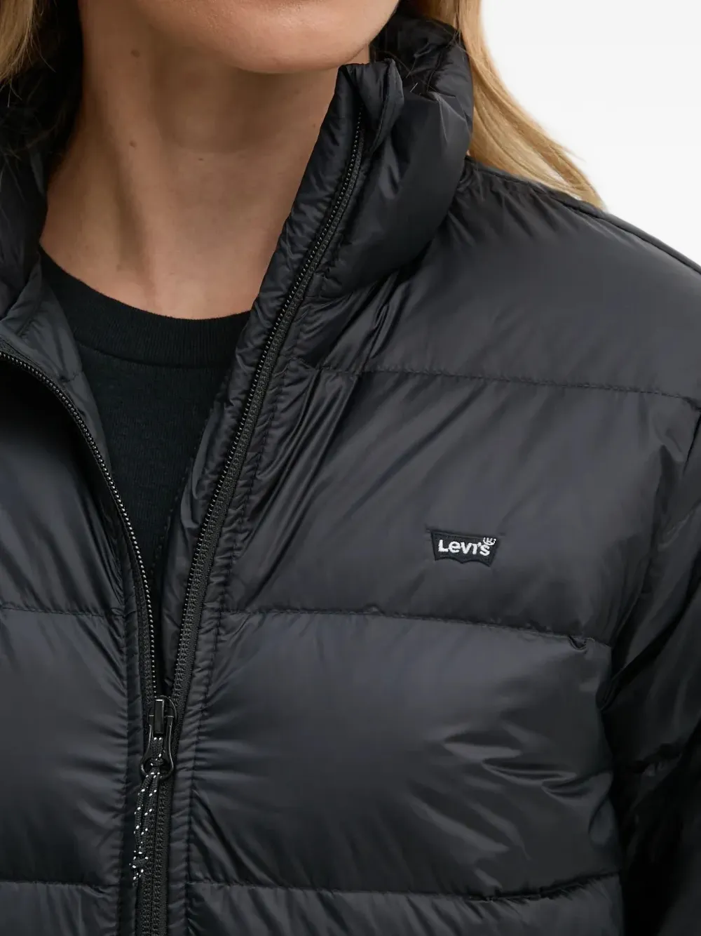 Levi's Polly Packable quilted logo-patch jacket Zwart