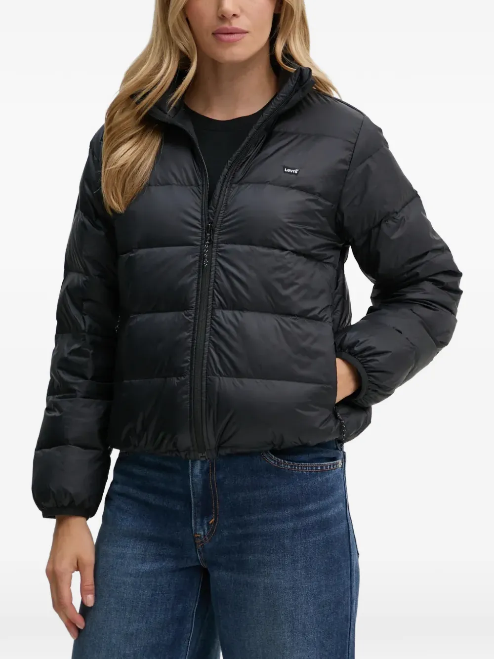 Levi's Polly Packable quilted logo-patch jacket - Nero