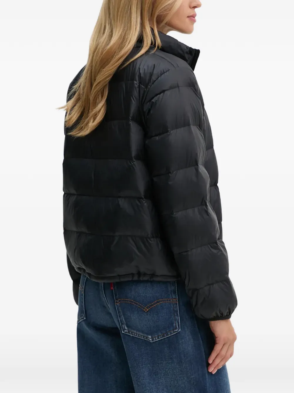 Levi's Polly Packable quilted logo-patch jacket Zwart