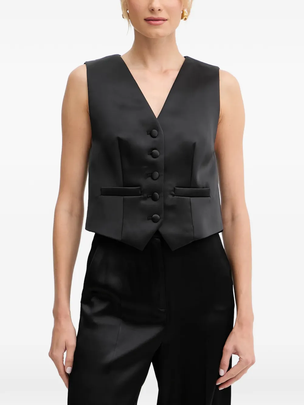 LUISA SPAGNOLI Scolaro buttoned V-neck waistcoat - Nero
