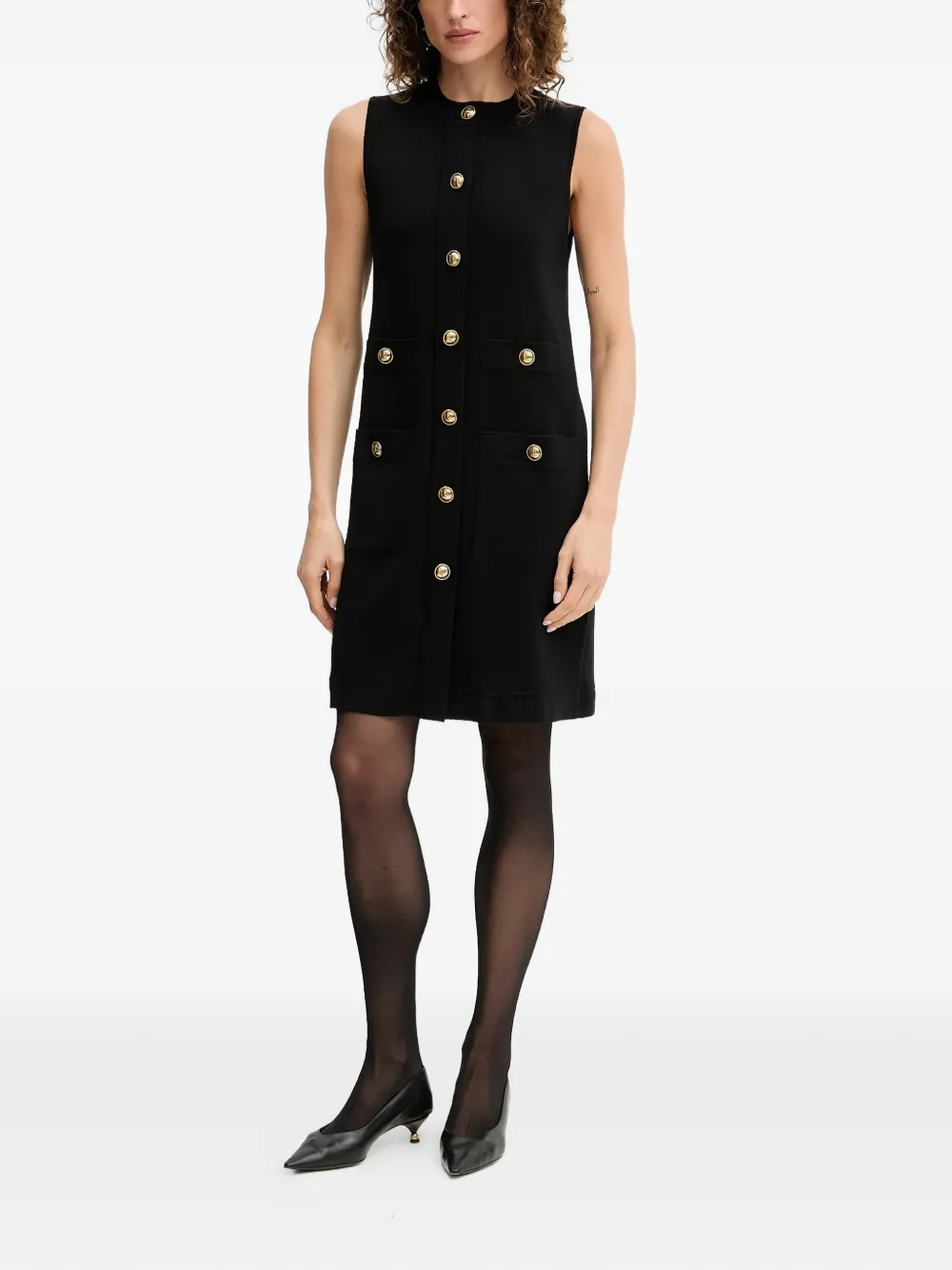 LUISA SPAGNOLI button-fastening mini dress - Nero