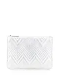 CHANEL Pre-Owned 2016-2017 Medium Metallic Chevron Calfskin O Case clutch bag - Silver
