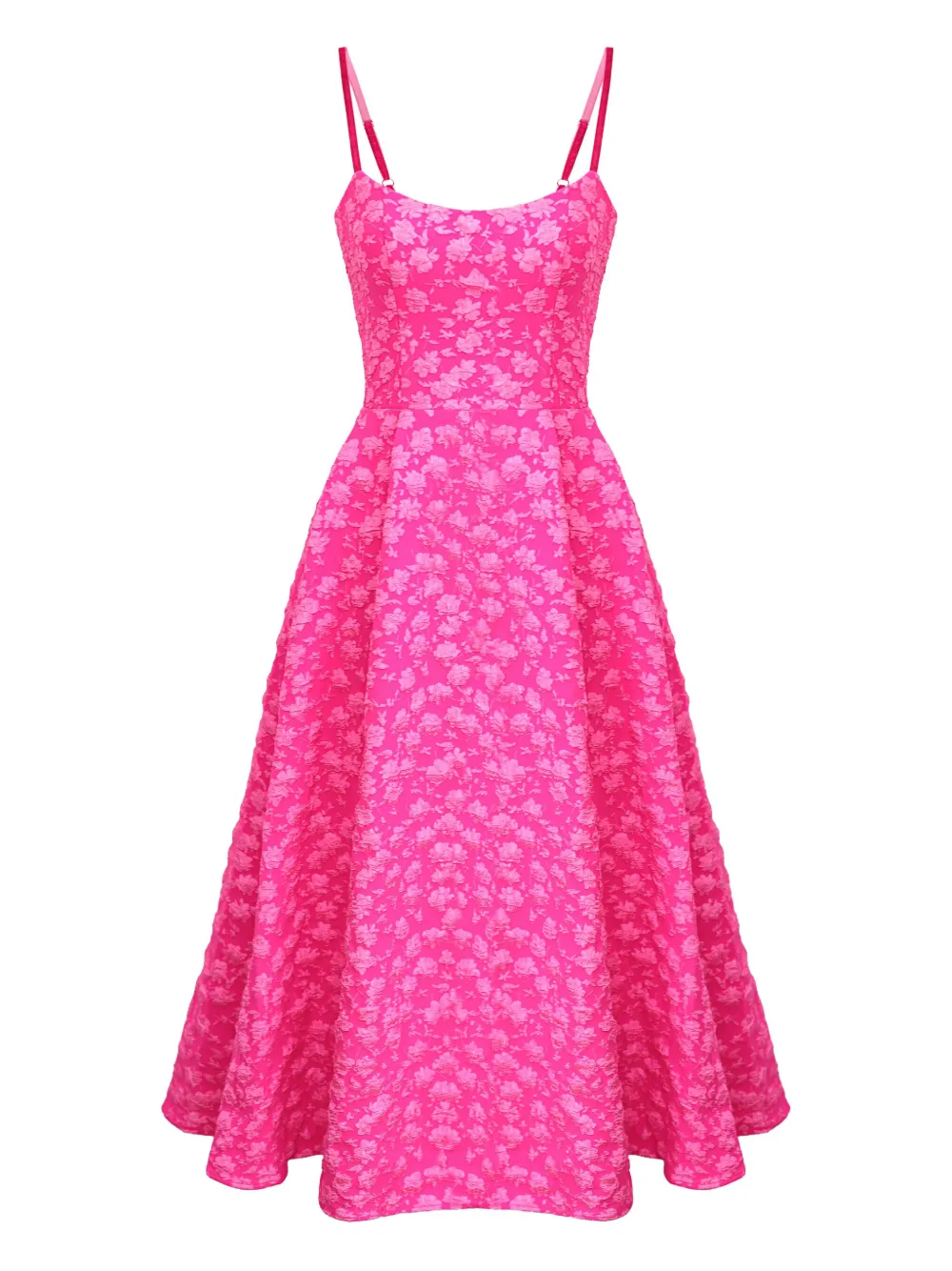 Post Meridiem Jacquard Corset Midi Dress In Pink