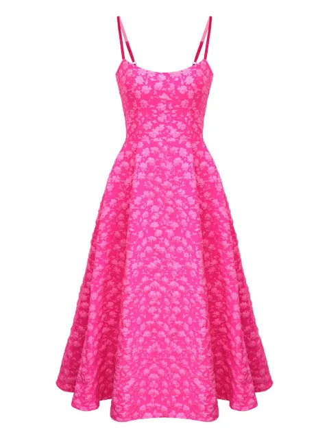 POST MERIDIEM jacquard corset midi dress
