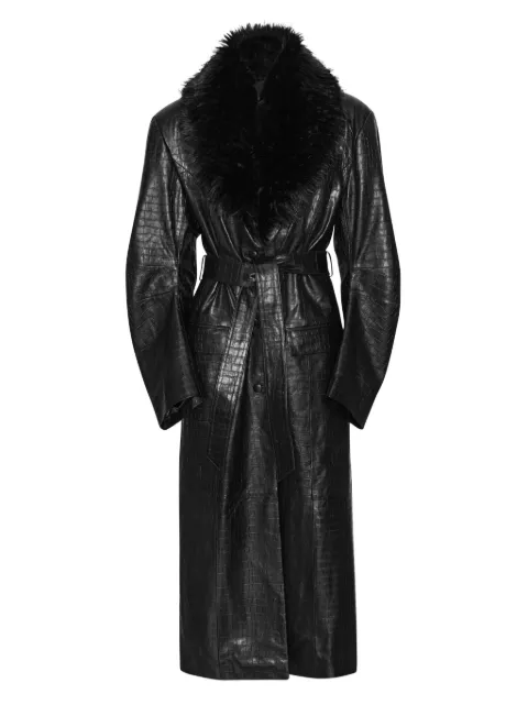 ROTATE BIRGER CHRISTENSEN faux fur-collar leather coat