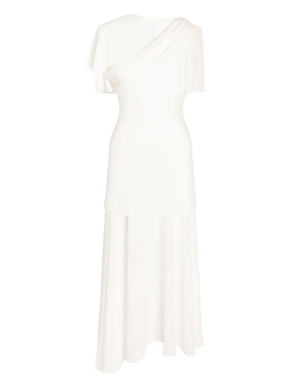 princess polly baby blue dress White Ruffle Asymmetrical Dress – Littlebox India main image 1
