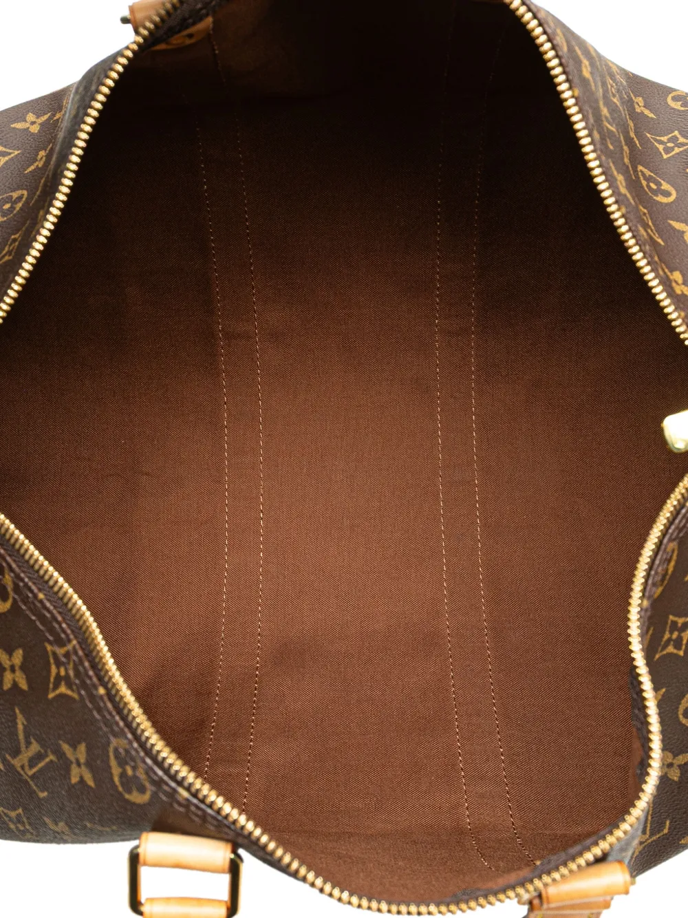 Pre-owned Louis Vuitton 2003 Monogram Keepall Bandouliere 45 Travel Bag In Brown
