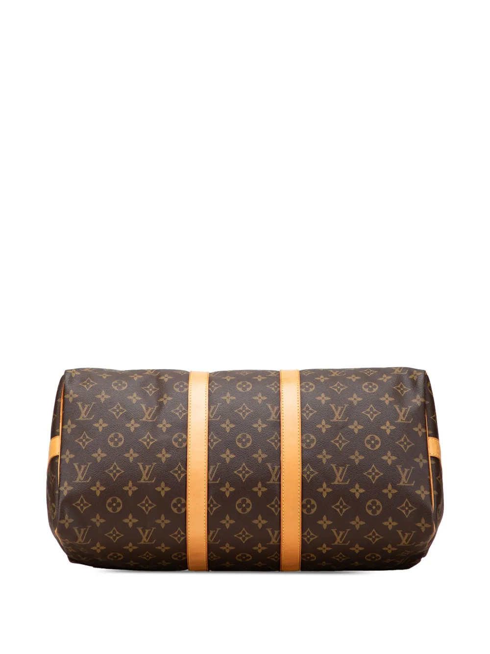 Pre-owned Louis Vuitton 2003 Monogram Keepall Bandouliere 45 Travel Bag In Brown