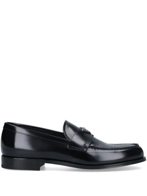 Prada logo-plaque leather loafers