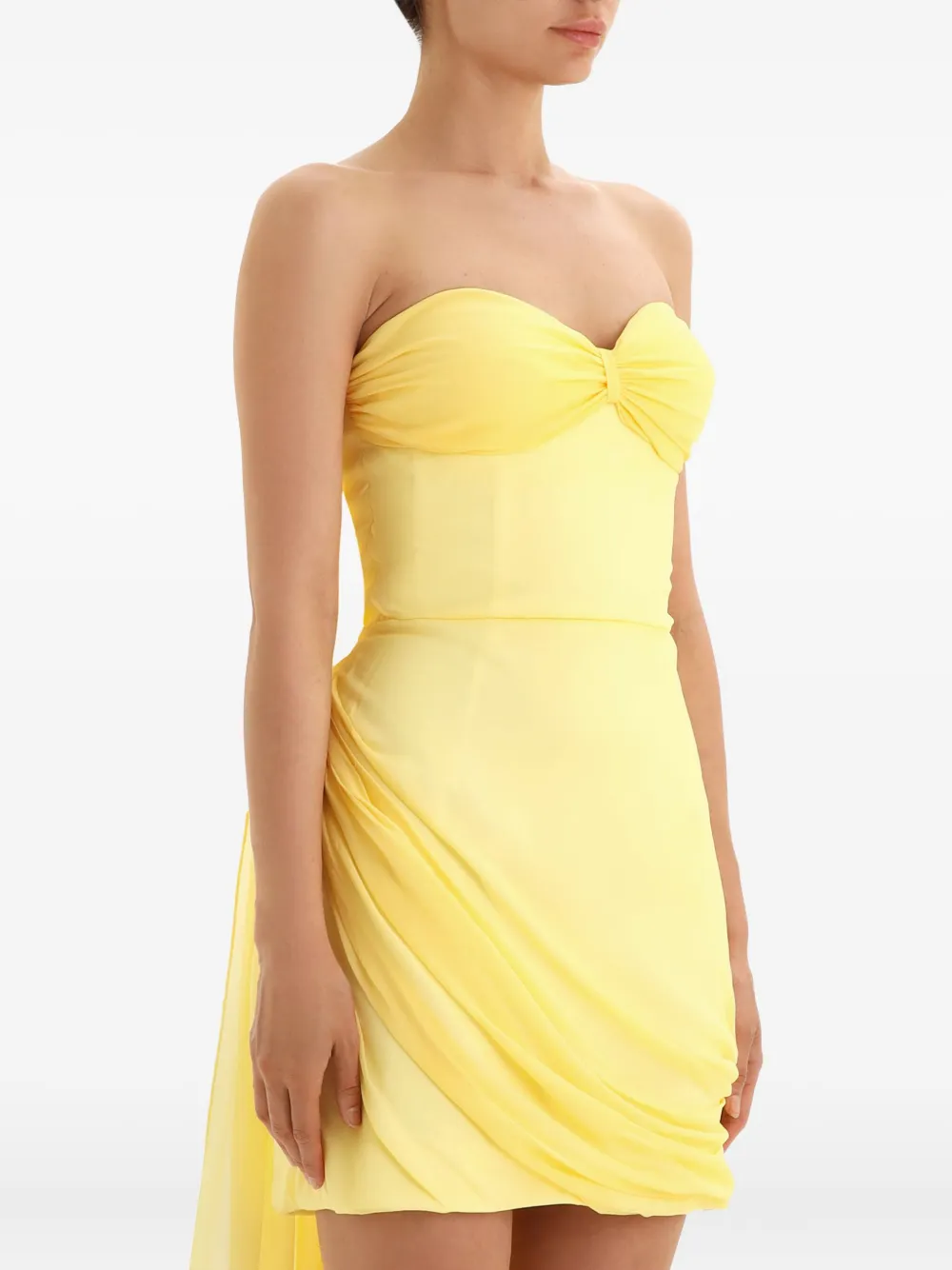 POST MERIDIEM Mini-jurk met korset YELLOW