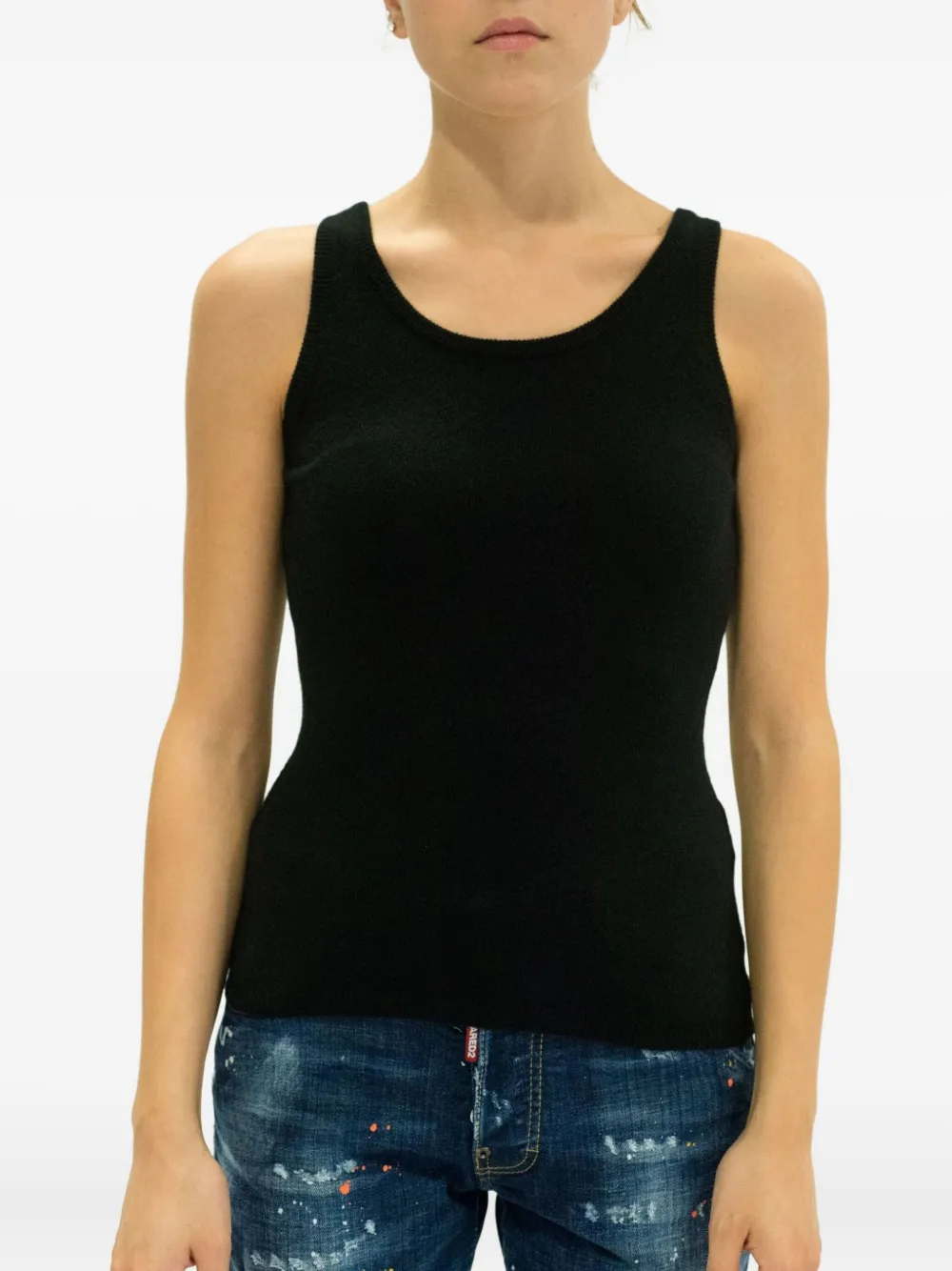 La Rose Tanktop Mit Rundem Ausschnitt In Black