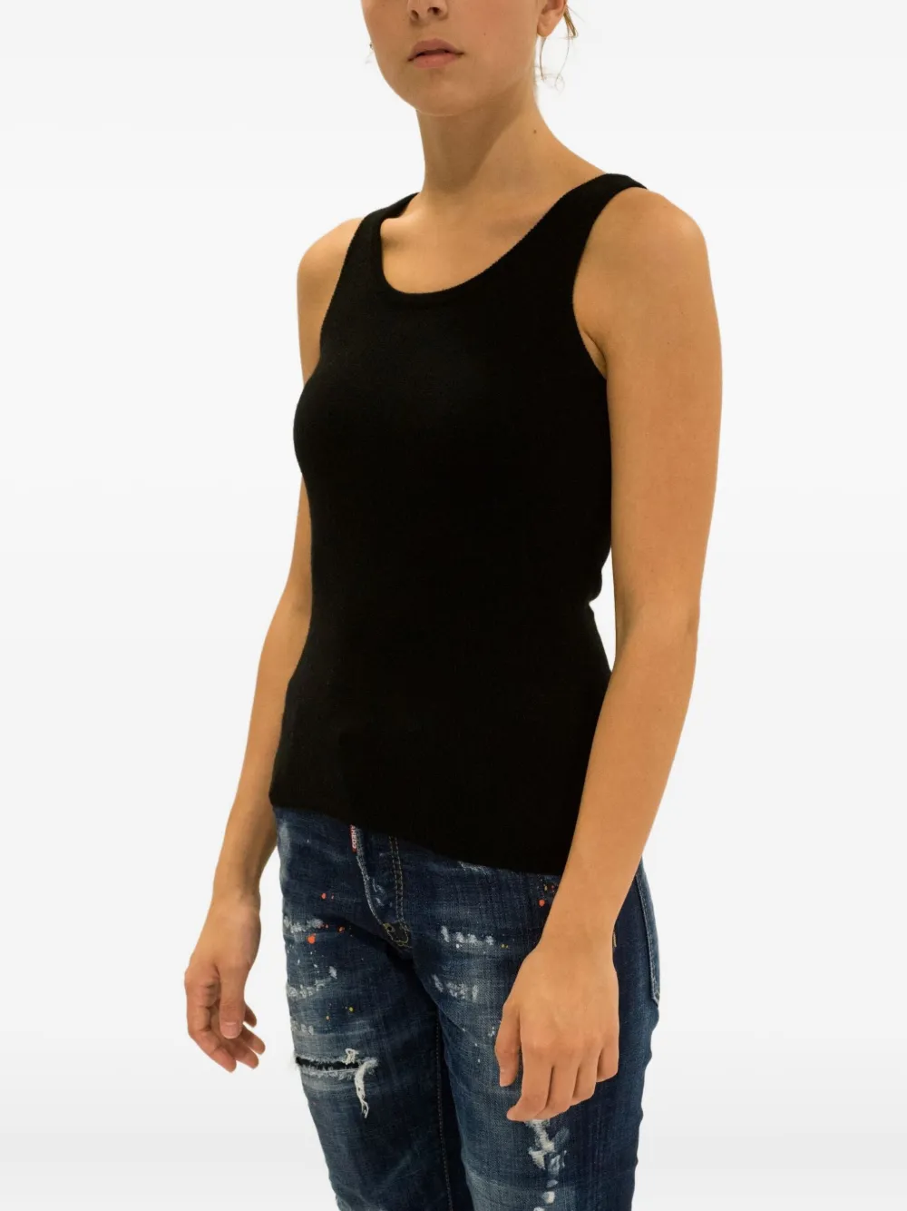 La Rose Tanktop Mit Rundem Ausschnitt In Black