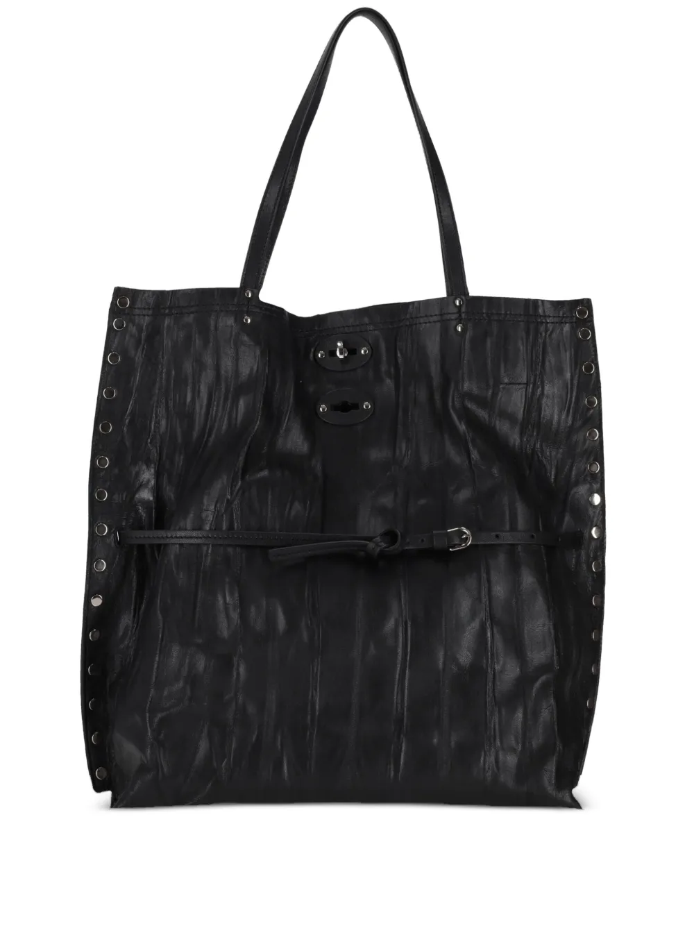 Zanellato medium A' Spasso Allacciata Plisse' tote bag - Nero