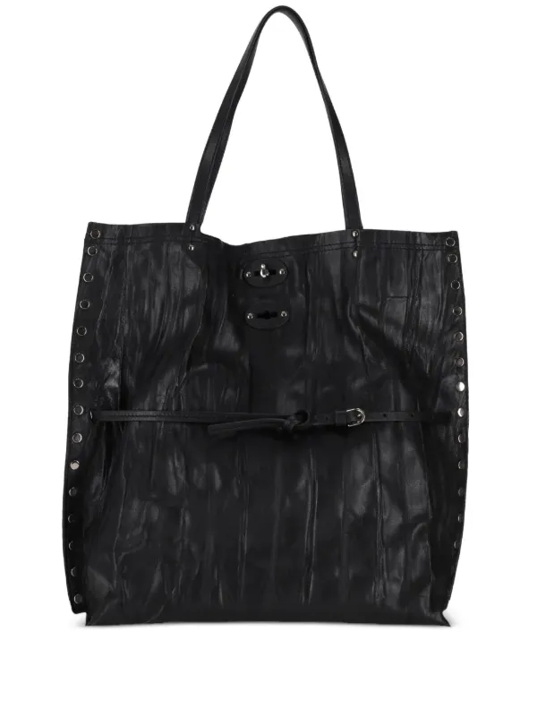 Zanellato Medium A' Spasso Allacciata Plisse' Tote Bag | Black