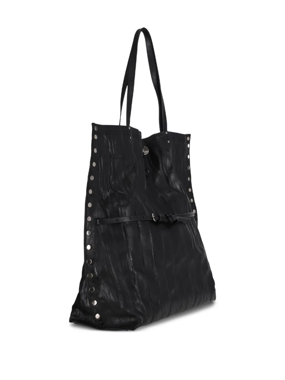 Zanellato Medium A' Spasso Allacciata Plisse' shopper Zwart