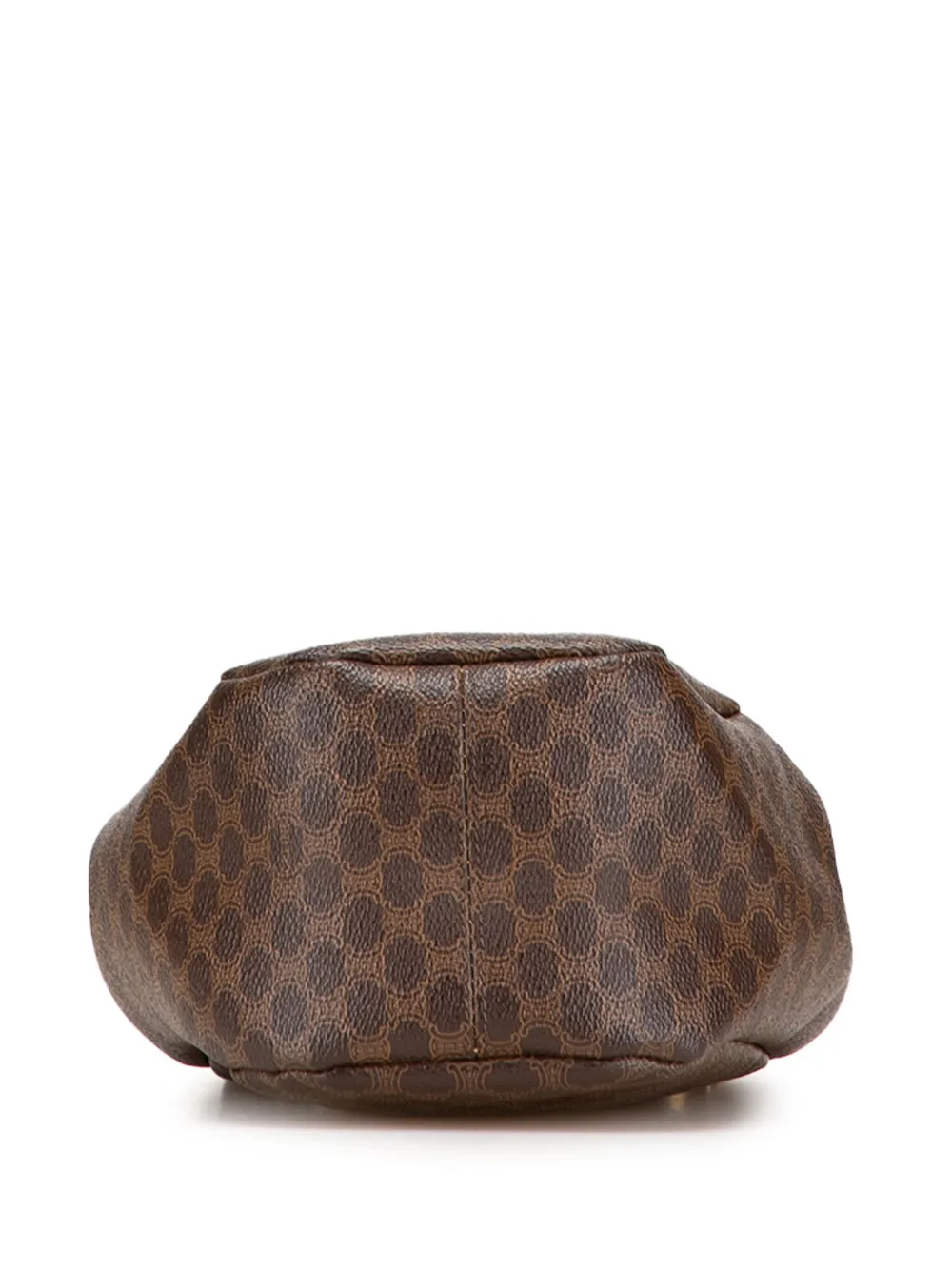 Pre-owned Celine 1990-2010 Macadam Coated Canvas Bucket Bag In Brown