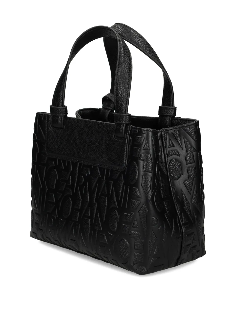 Armani Exchange Logo-charm Tote Bag In Black