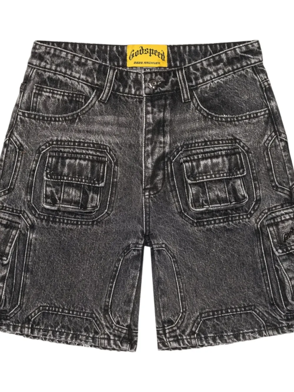 GODSPEED Octagon cargo denim shorts - Grijs
