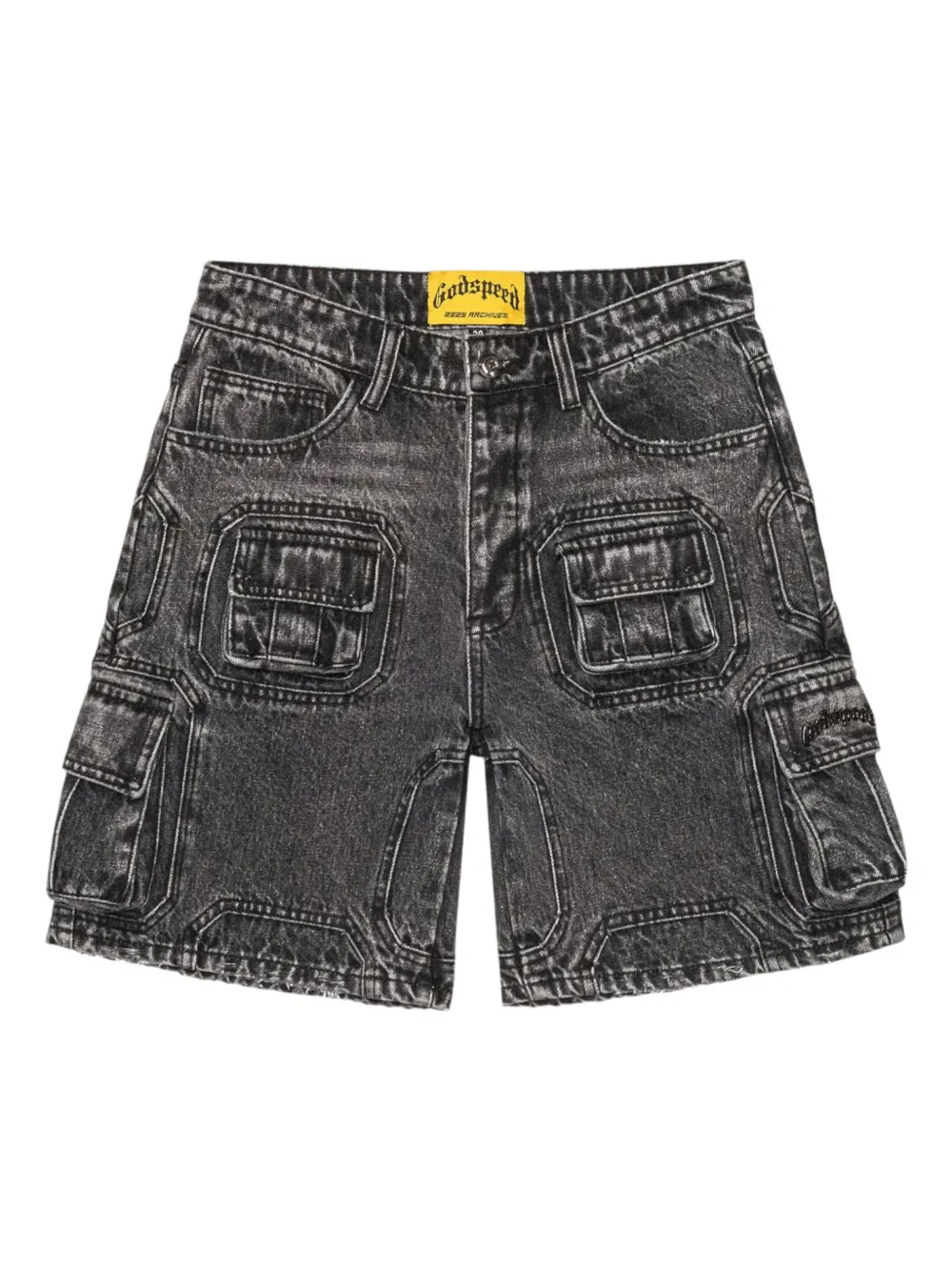 GODSPEED Octagon cargo denim shorts - Grau