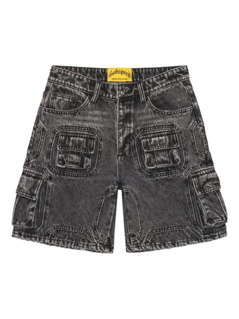 GODSPEED Octagon cargo denim shorts