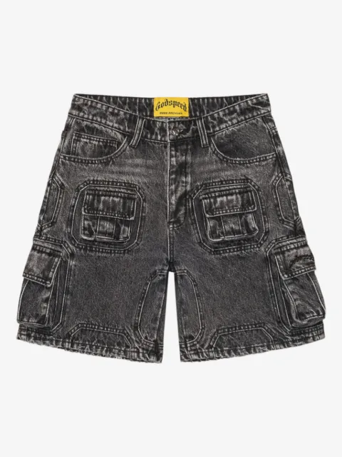 GODSPEED Octagon cargo denim shorts
