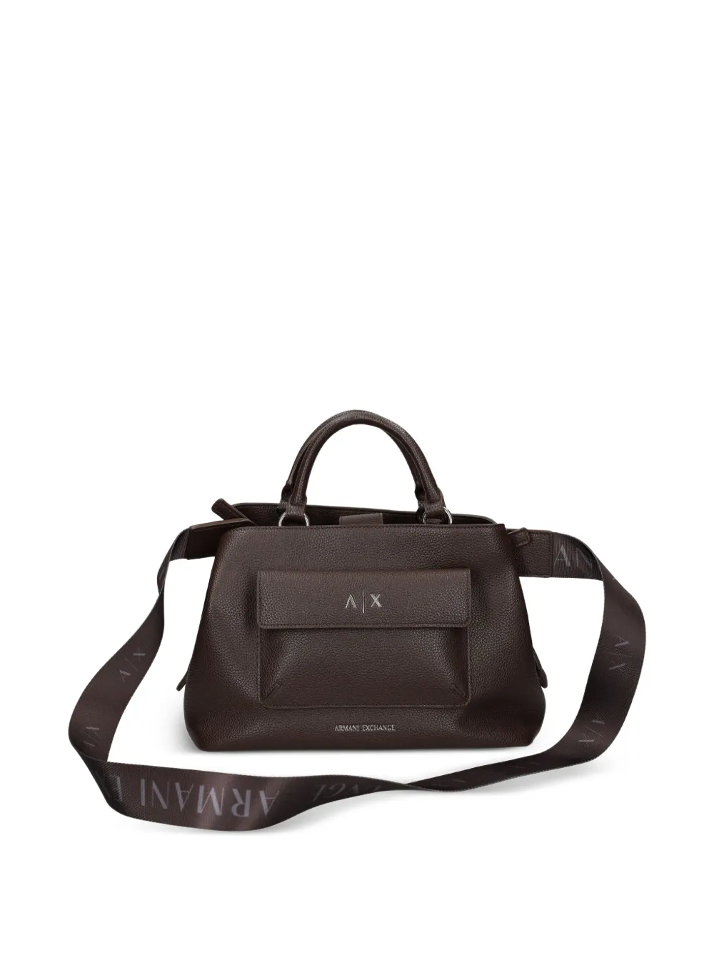 Armani Exchange Pocket-detail Tote Bag In Brown