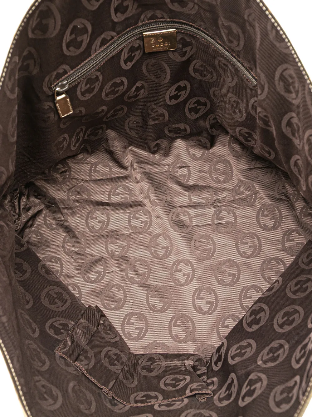 Pre-owned Gucci 2000-2015 Gg Canvas Web Tote Bag In Gold