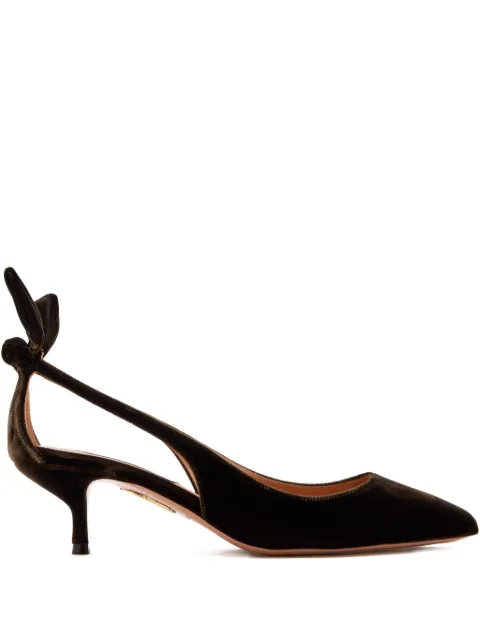 Aquazzura 50mm bow-detail pumps