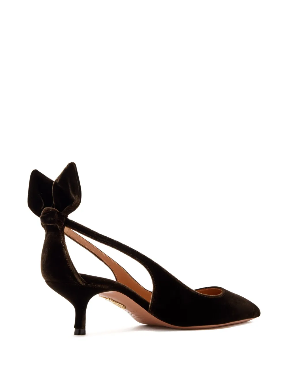 Aquazzura 50 mm pumps met strikdetail Bruin