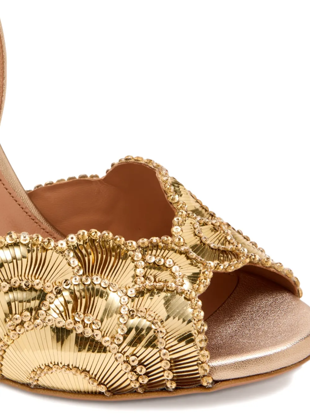 Aquazzura 105mm crystal-embellishment sandals Goud