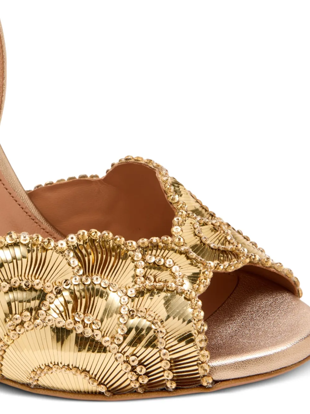 Aquazzura 105mm sandalen verfraaid met kristallen Goud