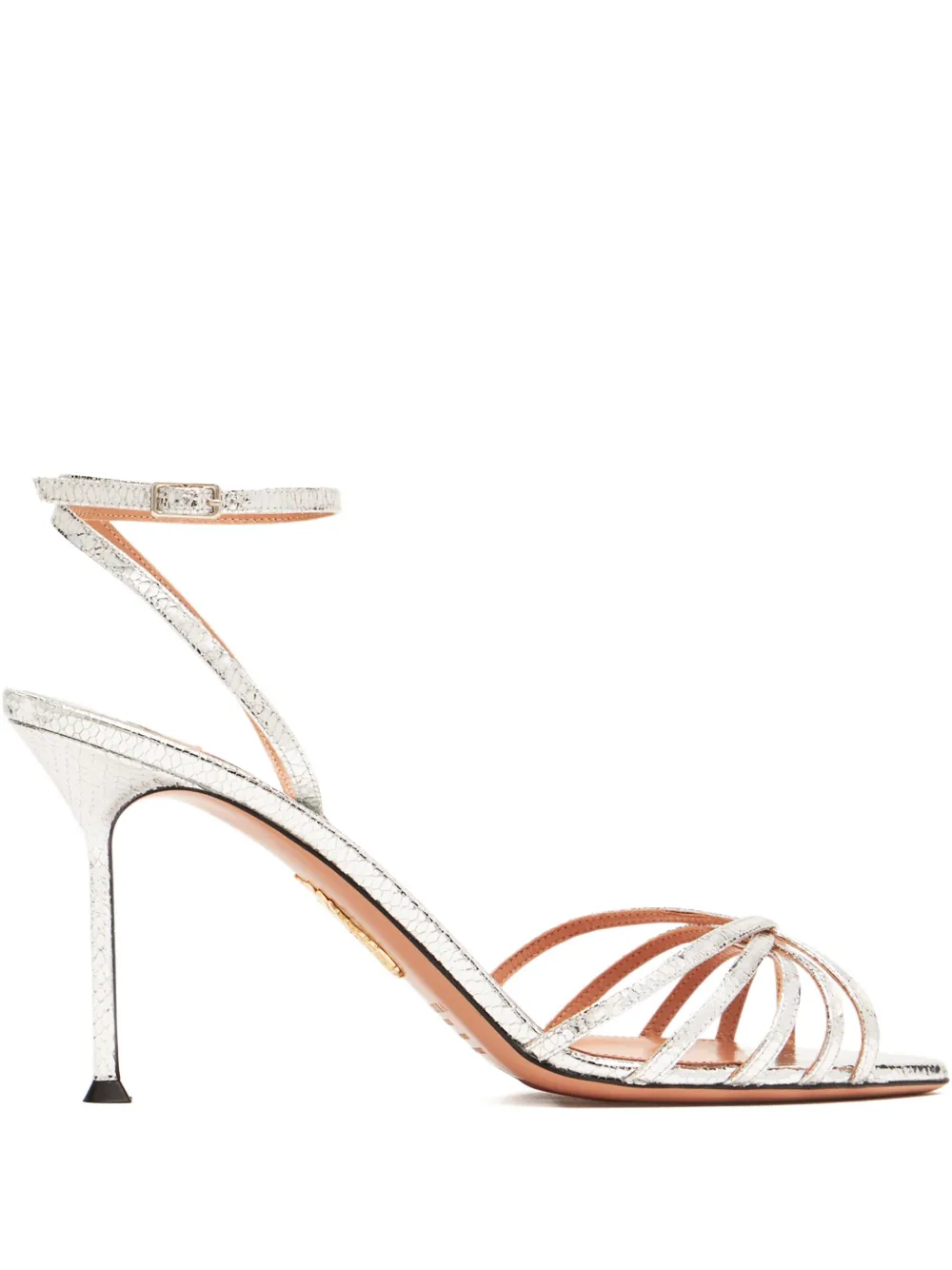 Aquazzura 85mm leather sandals Silver