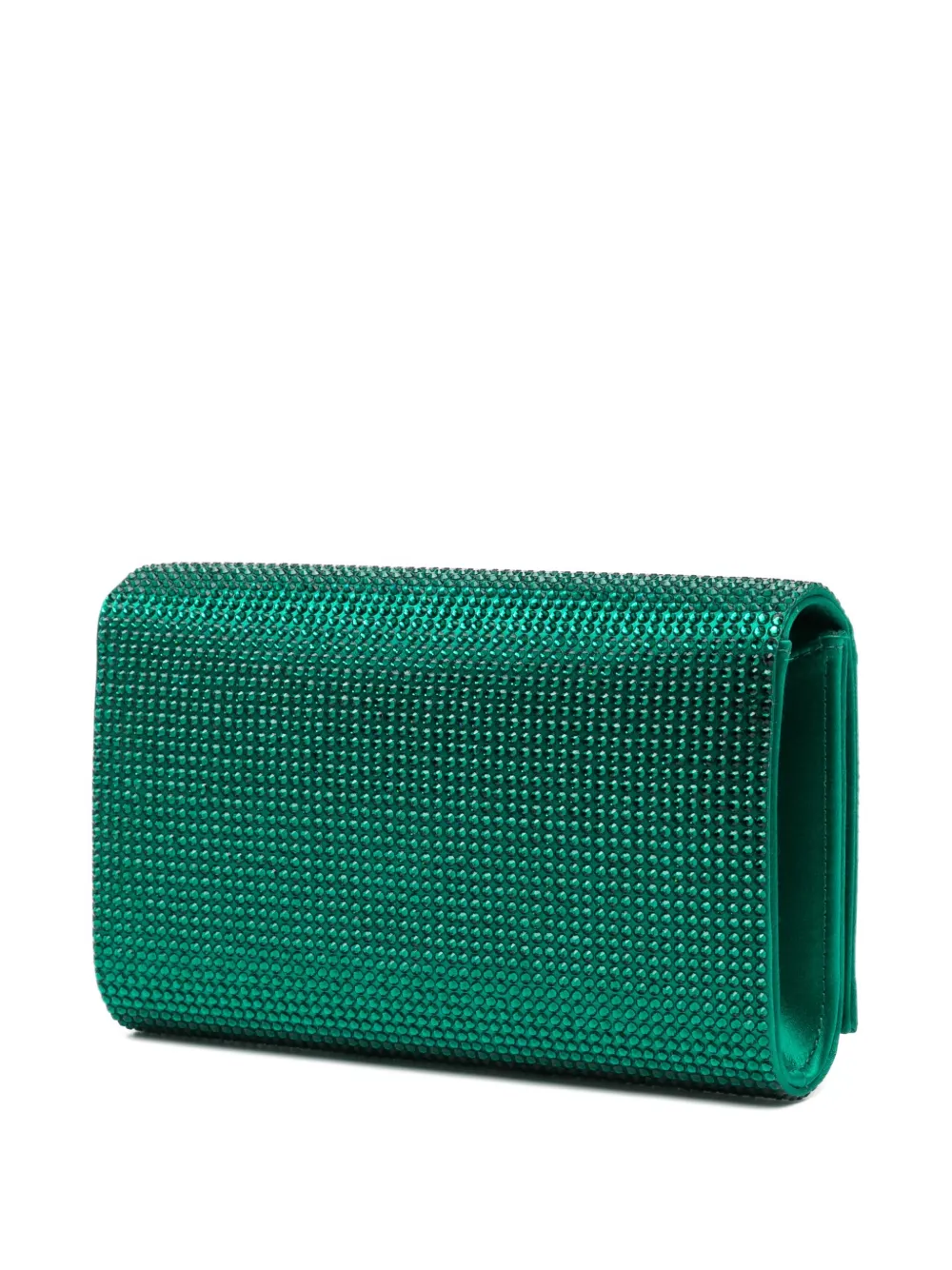 René Caovilla Crystal-embellished Clutch Bag In Green