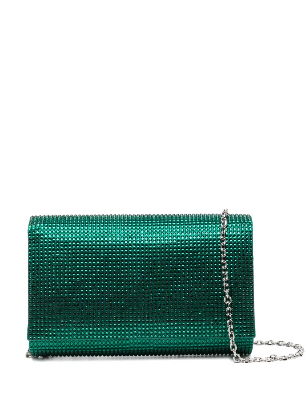 René Caovilla Crystal-embellished Clutch Bag In Green