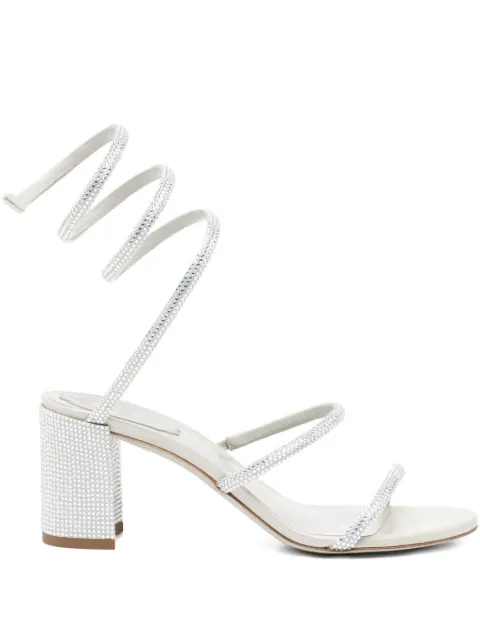René Caovilla 80mm silver sandals