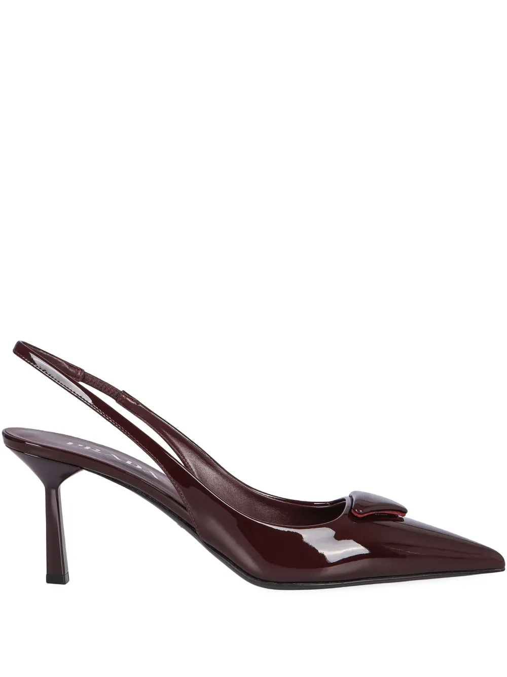 Prada Pointed Toe Suede Slingback Pumps In Red