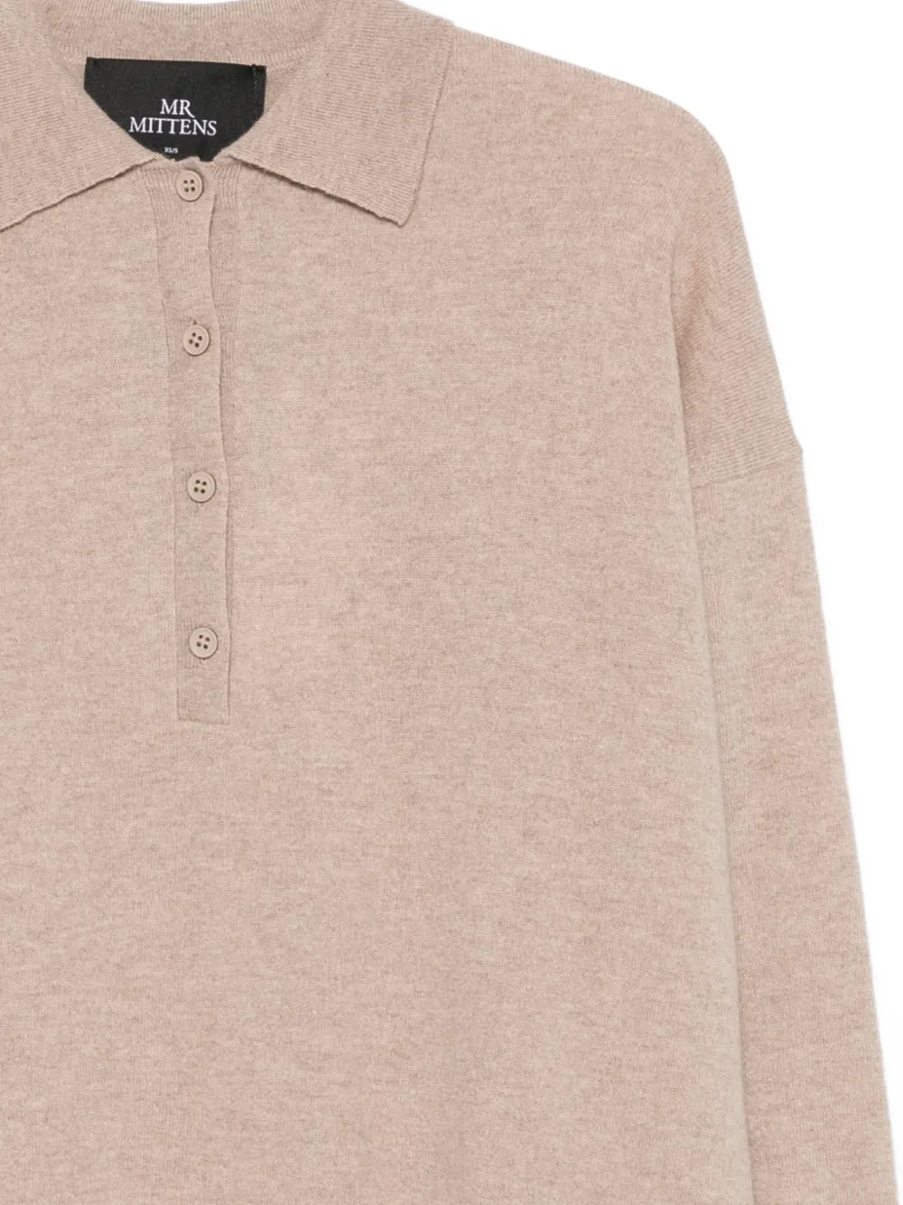 Mr Mittens Gigi Polo-neck Button Sweater In Brown
