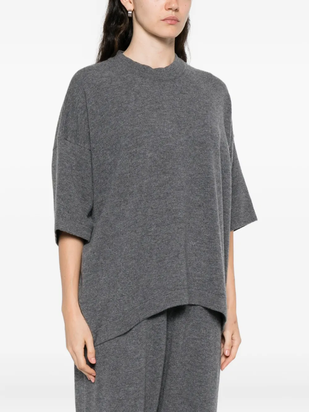 Mr Mittens Mia Round-neck Short-sleeve T-shirt In Gray