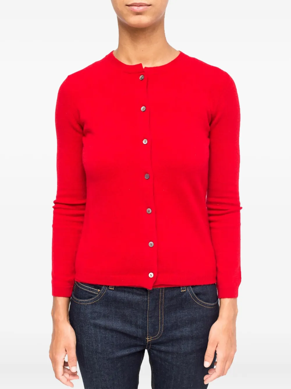 LA ROSE buttoned cashmere cardigan | Red | Image 1
