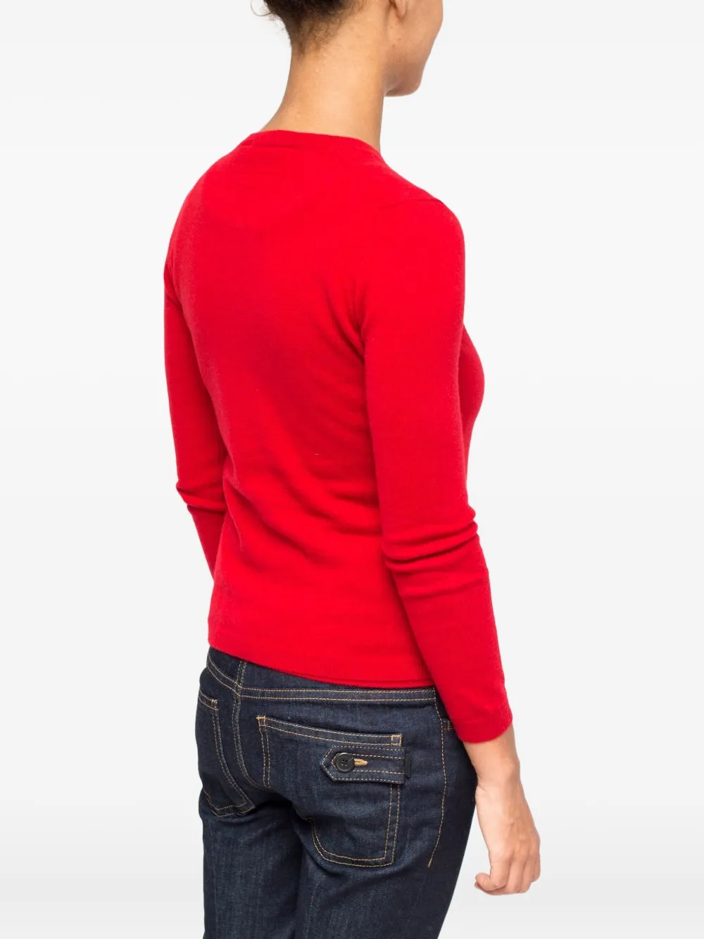 LA ROSE Kasjmier vest met knopen Rood