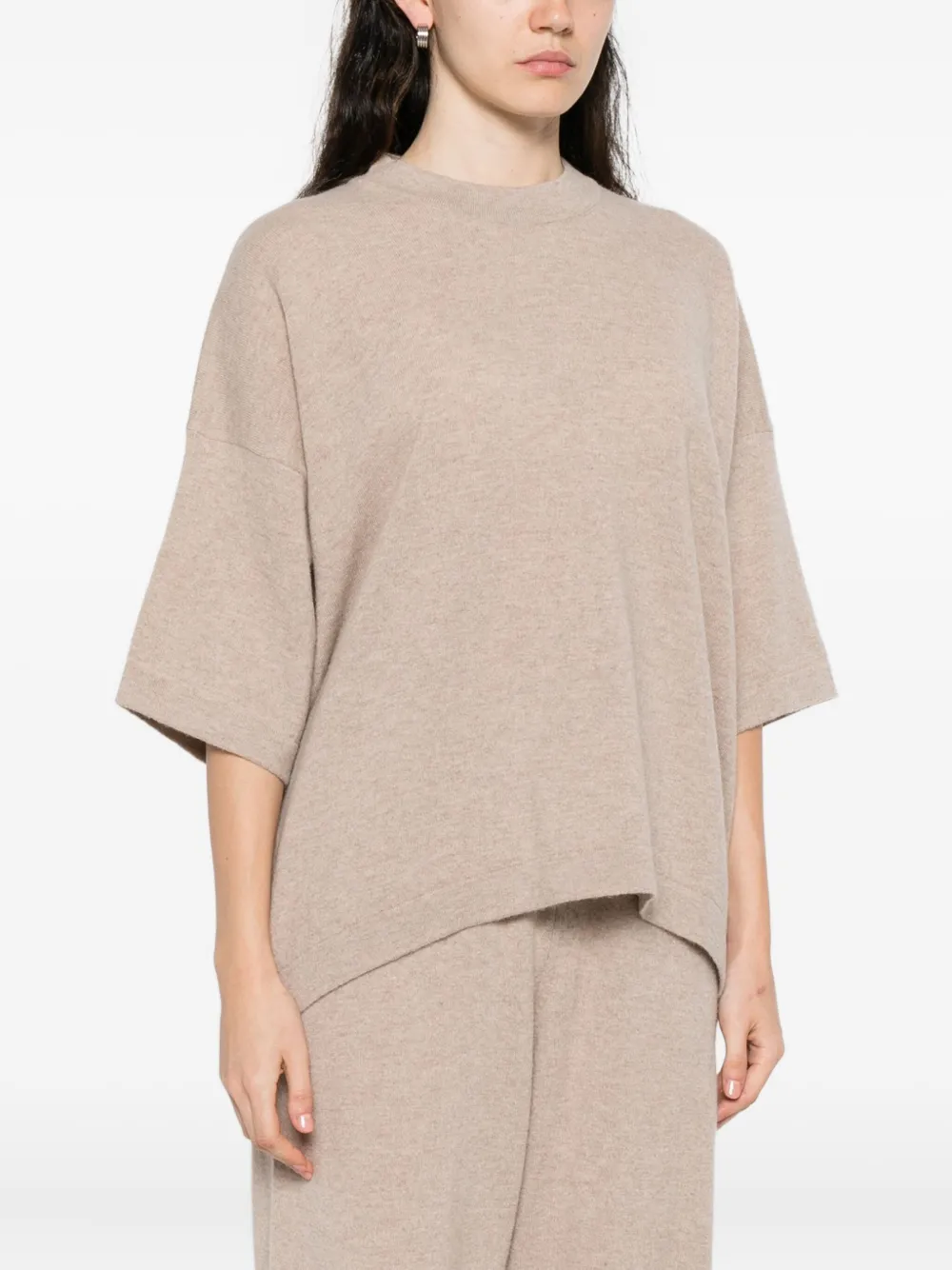 Mr Mittens Mia Short-sleeve Round-neck Top In Brown