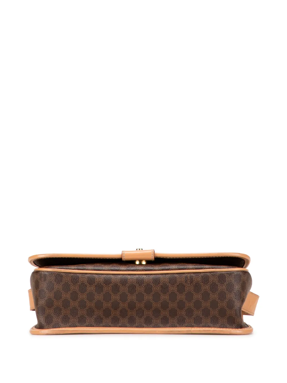 Pre-owned Celine 2014 Macadam Coated Canvas Crossbody Bag In Brown
