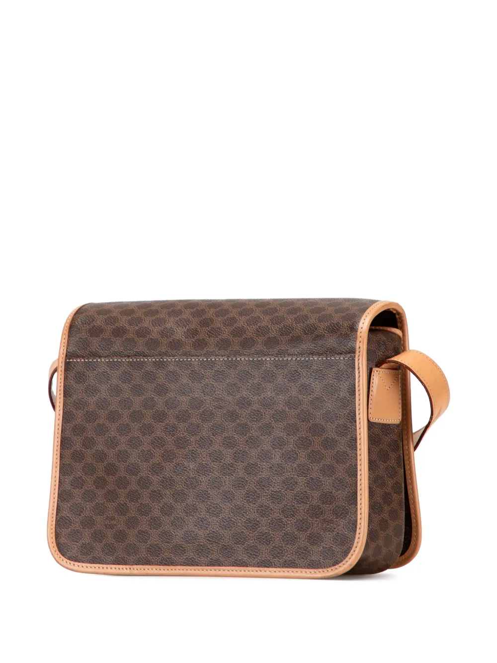 Pre-owned Celine 2014 Macadam Coated Canvas Crossbody Bag In Brown