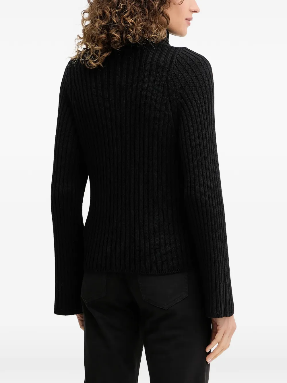  Luisa Spagnoli Maura Ribbed Roll-neck Sweater - Black 