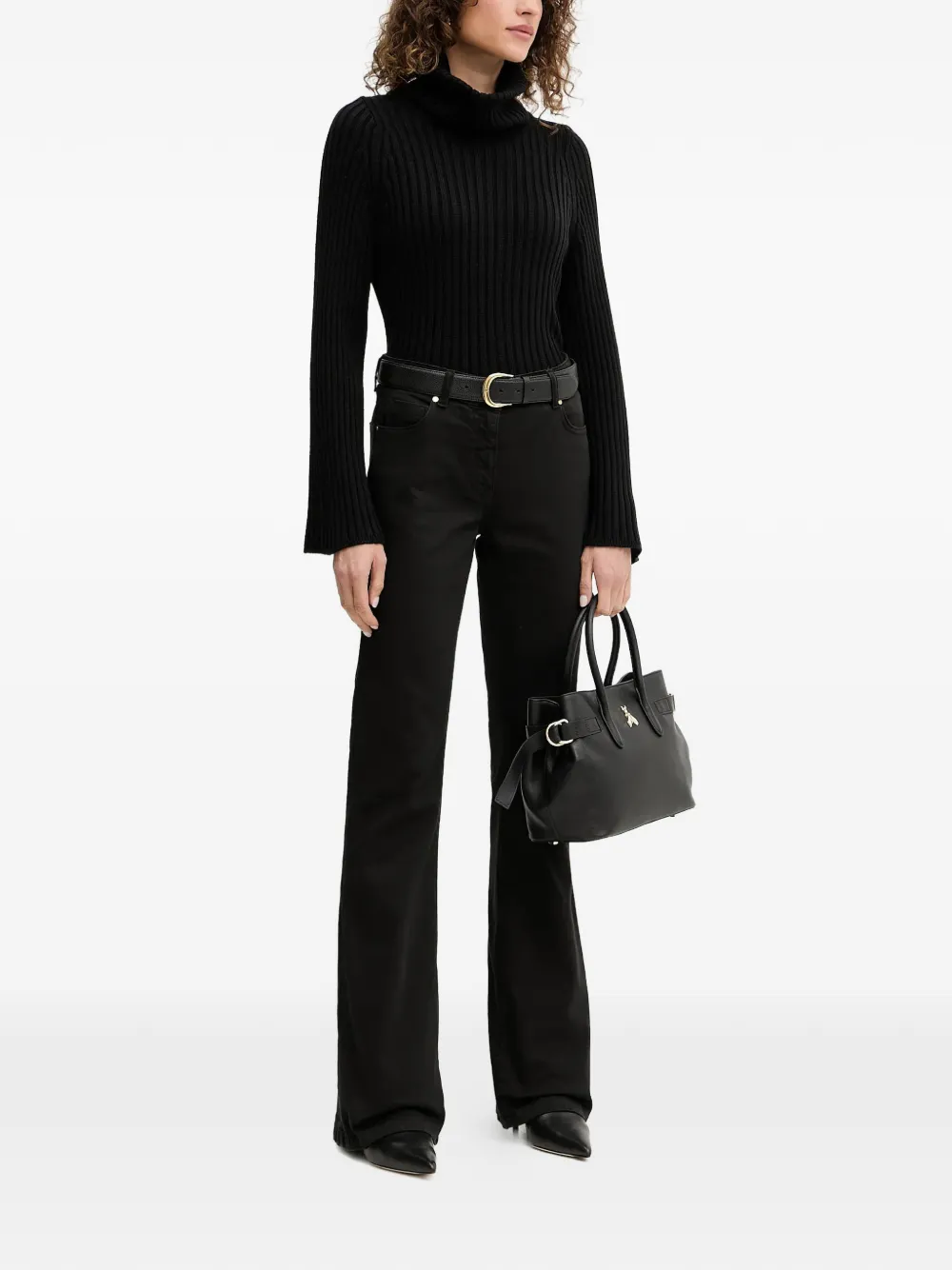  Luisa Spagnoli Maura Ribbed Roll-neck Sweater - Black 